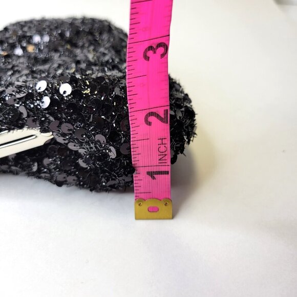 Black Sequin Clutch Purse Evening Sequin Cocktail Purse Black Crossbody Clutch - Picture 5 of 13